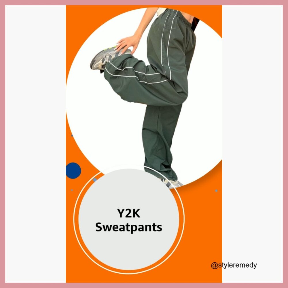 Polyester Sweatpants with Elastic Waist Wide Leg Track Pants - Picture 7 of 7